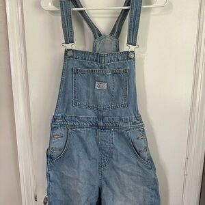 Levi's Classic Blue Denim Overalls shorts